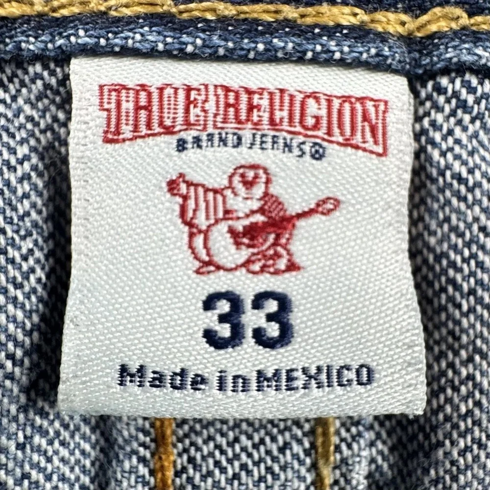 True Religion Section Straight Jeans Mens 33x33 Blue Straight Leg Flap Pocket
